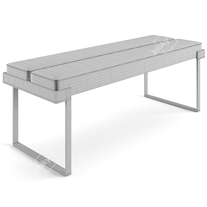 Elegant Avenue Bench for Luxe 3D model image 4