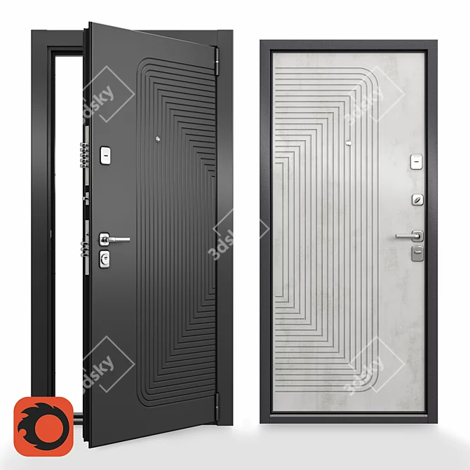 Ultimate Security Door Solution 3D model image 1