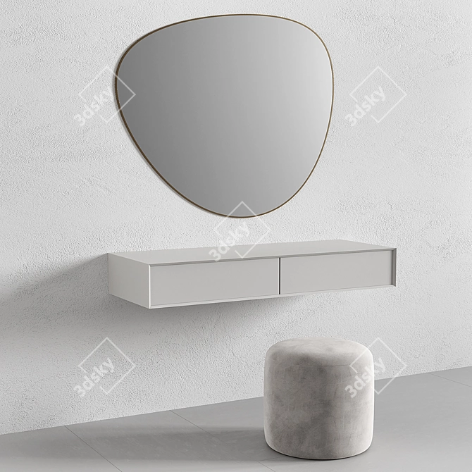 Elegant Dressing Table Set 3D model image 2