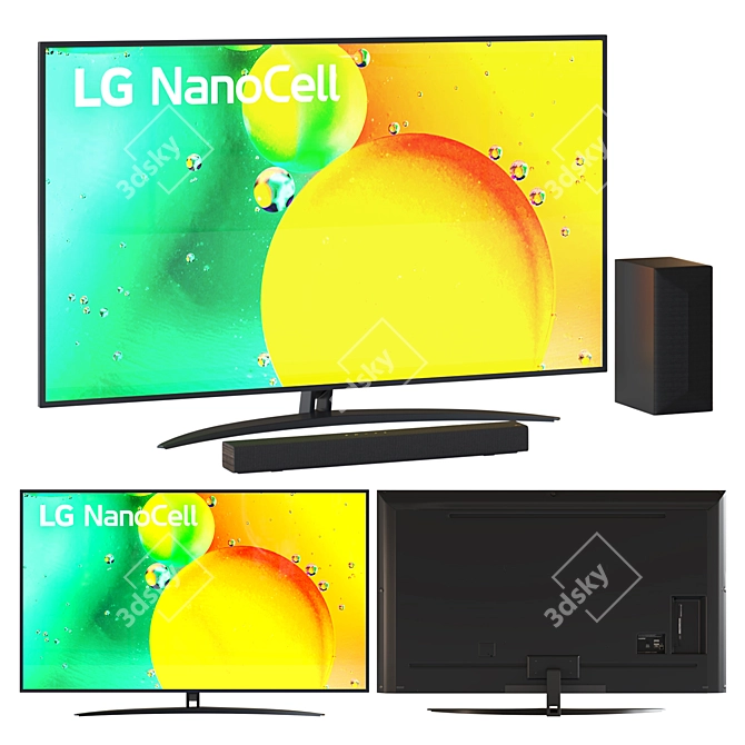 LG 70" 4K NanoCell TV+S40Q Soundbar 3D model image 2