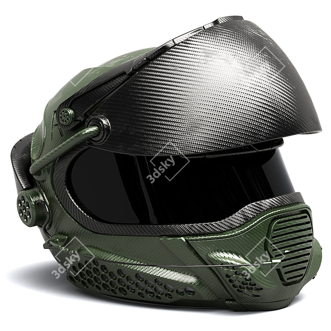 Modern Minimalist Helmet Model 3D model image 1