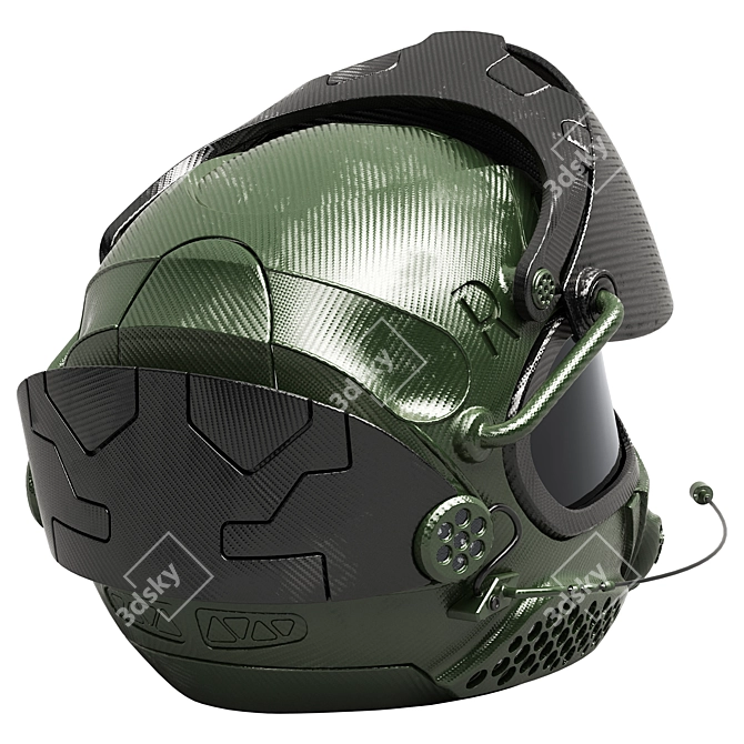 Modern Minimalist Helmet Model 3D model image 2