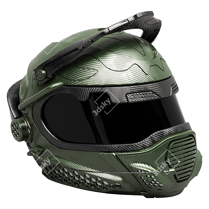 Modern Minimalist Helmet Model 3D model image 4