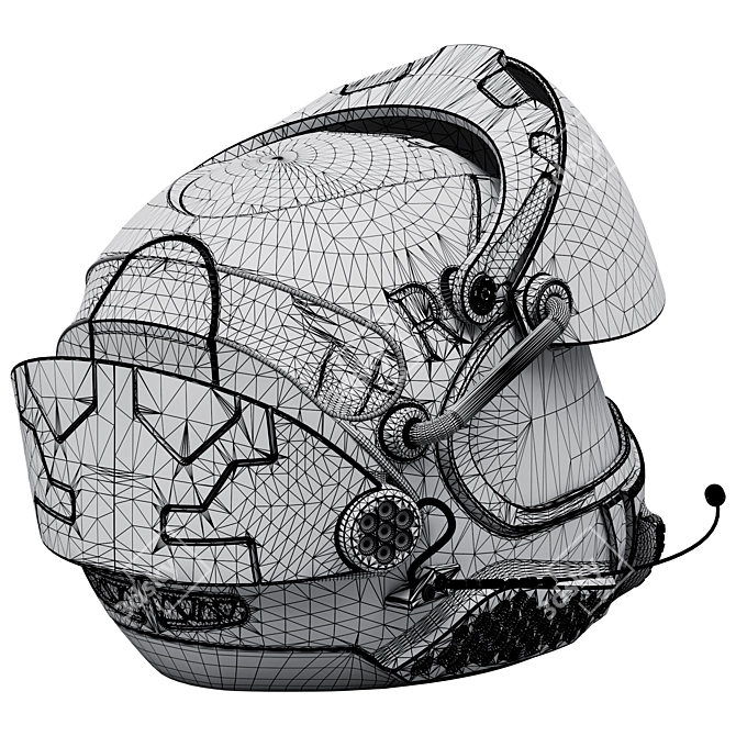 Modern Minimalist Helmet Model 3D model image 7