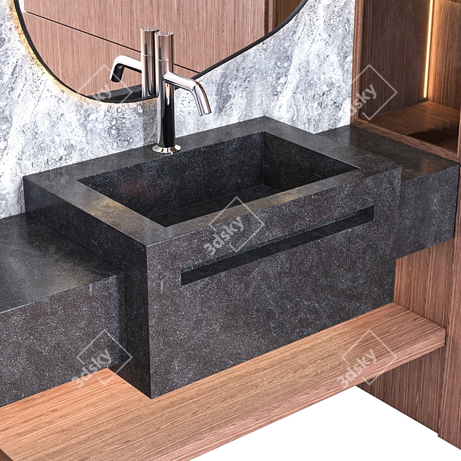 Modern Modular Bathroom Furniture 3D model image 2