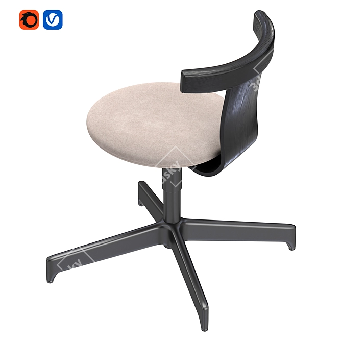 Swivel Chair Upholstered Contemporary Design 3D model image 4