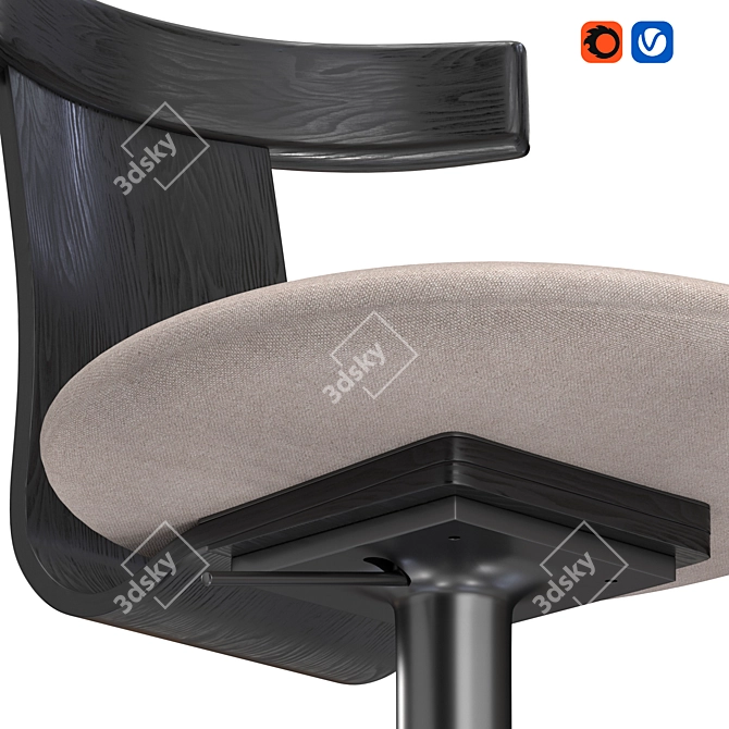 Swivel Chair Upholstered Contemporary Design 3D model image 5