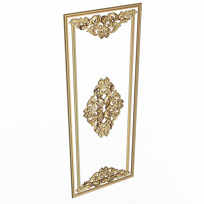 Ornate Carved Panel 3D Model 3D model image 2