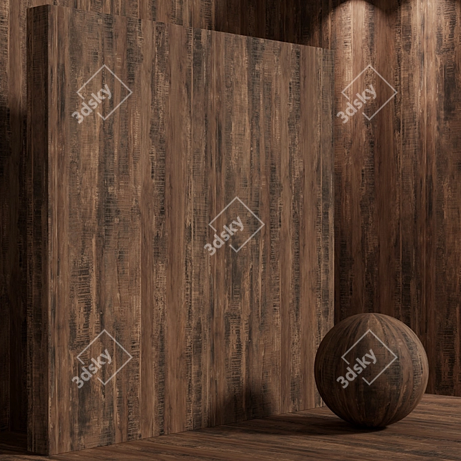 Seamless Vintage Wood Box Set 3D model image 5