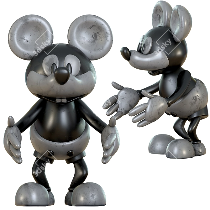 Classic Mickey Mouse Inspired Figure 3D model image 1