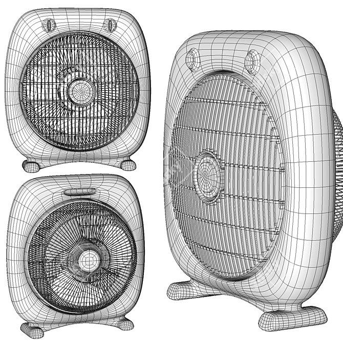 Sleek Portable Mini Fan 3D model image 7