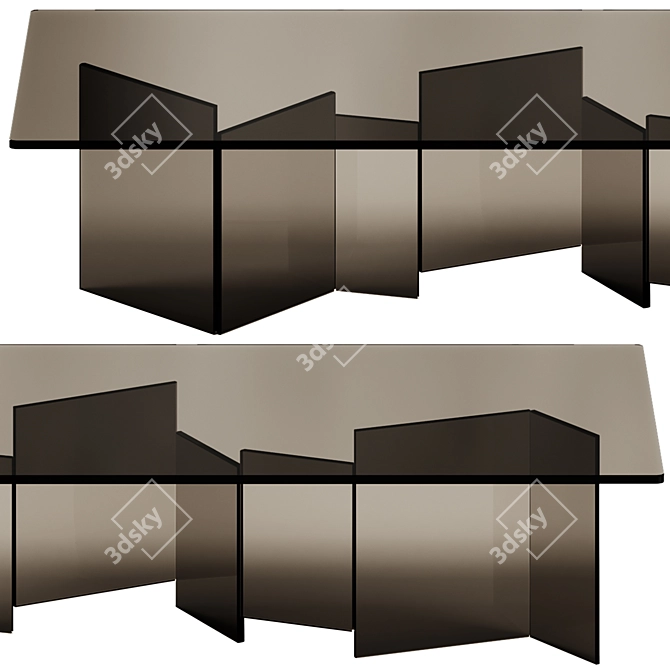 Sleek Glass Metropolis Coffee Table 3D model image 3