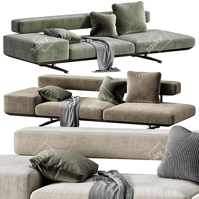 Elegant Wing Sofa Flexform 3D model image 1