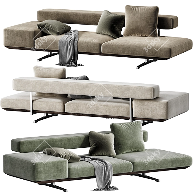 Elegant Wing Sofa Flexform 3D model image 2