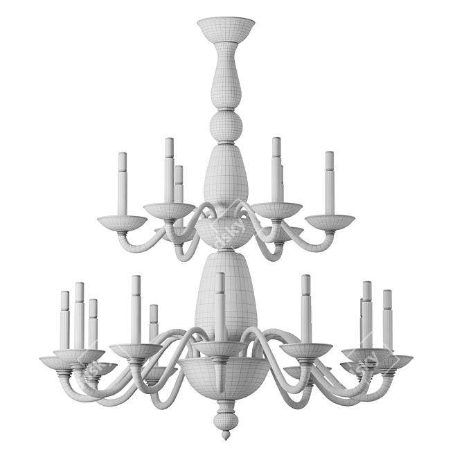 Black Barovier&Toso Palladiano Chandelier 3D model image 3