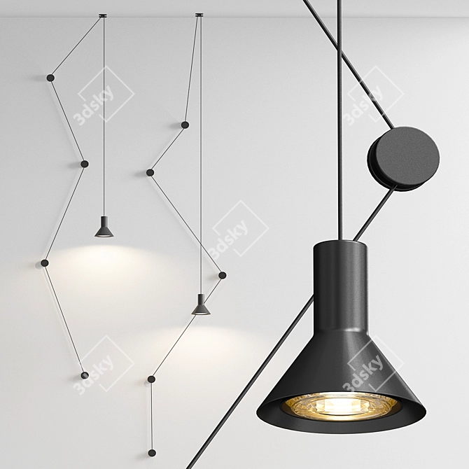 Modern Neuro Pendant Light 3D model image 2