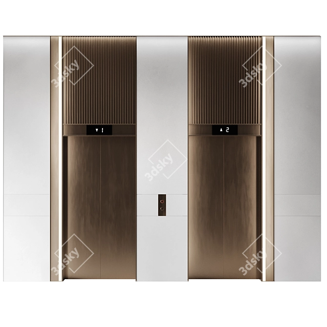 Modern Elevator Hall Wall Art 3D model image 3