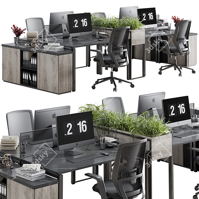 Modern Office Furniture Set 3D 3D model image 2