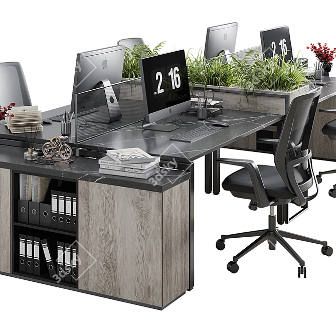 Modern Office Furniture Set 3D 3D model image 3