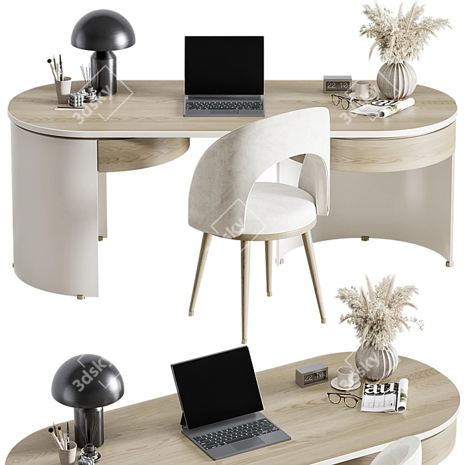 Modern Home Office Workstation 04 3D model image 1