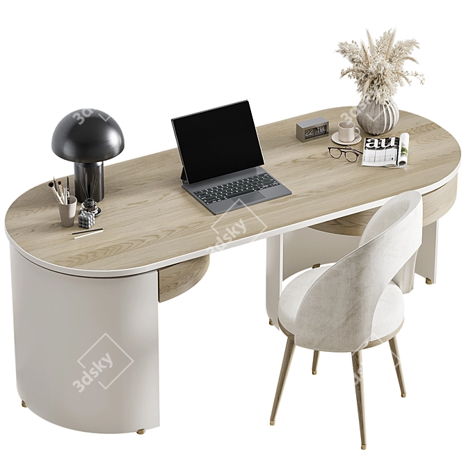 Modern Home Office Workstation 04 3D model image 2