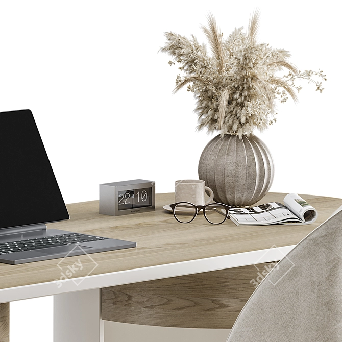 Modern Home Office Workstation 04 3D model image 5