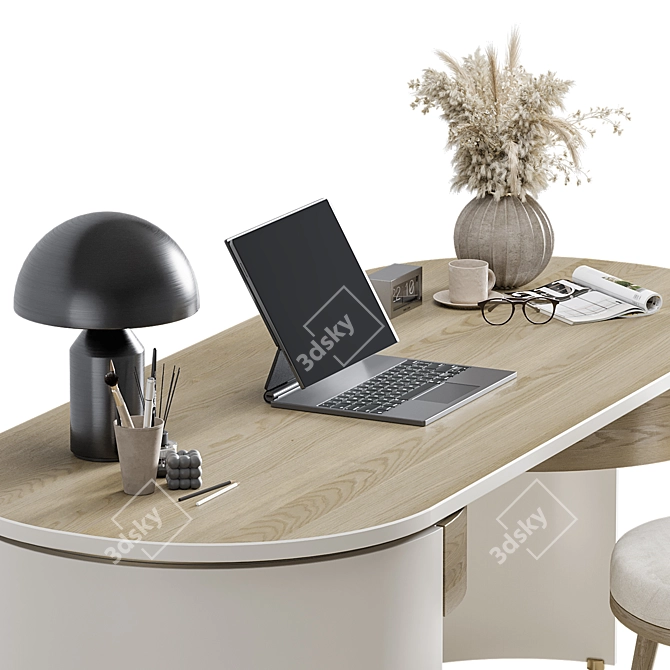 Modern Home Office Workstation 04 3D model image 6