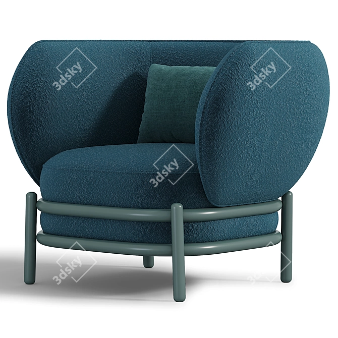 Modern Blue Lounge Chair Export 3D model image 2