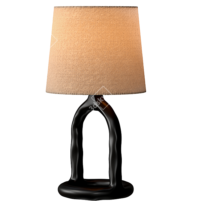 Boho Resin Base Table Lamp 3D model image 2