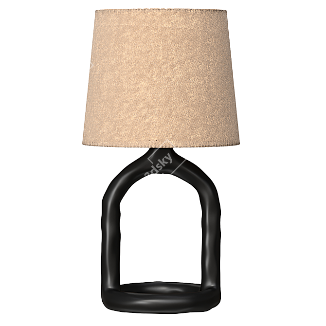 Boho Resin Base Table Lamp 3D model image 3