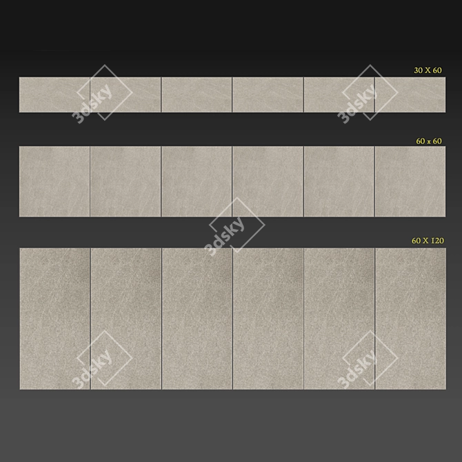 Taupe Textured Porcelain Floor Tiles 3D model image 2