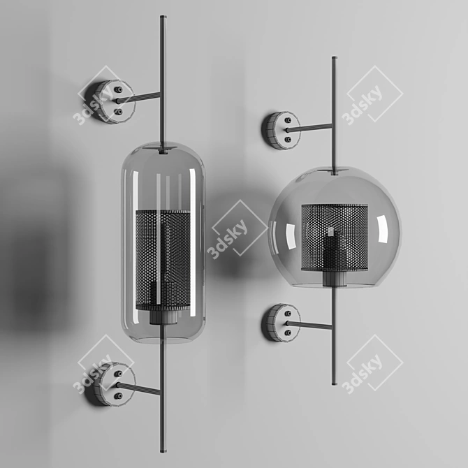 Chiswick Glass Wall Sconce 3D model image 3