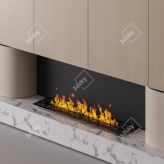 Minimalist Wall Fireplace 3D model image 2