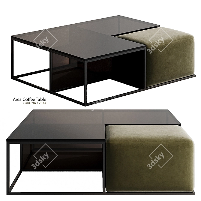 Sophisticated Area Coffee Table 3D model image 1