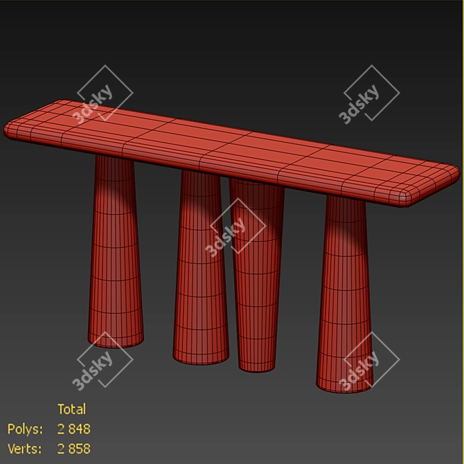 Modern White Marble Console Table 3D model image 3