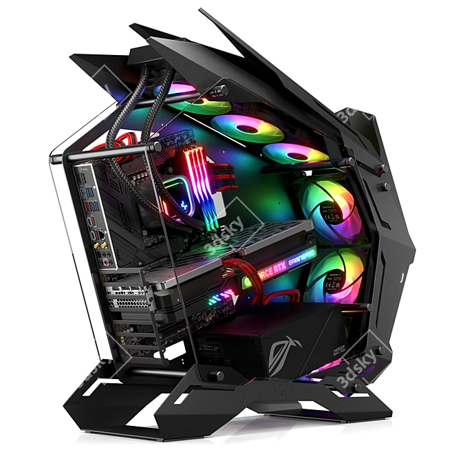 Animated RGB Gaming PC Kit 3D model image 3