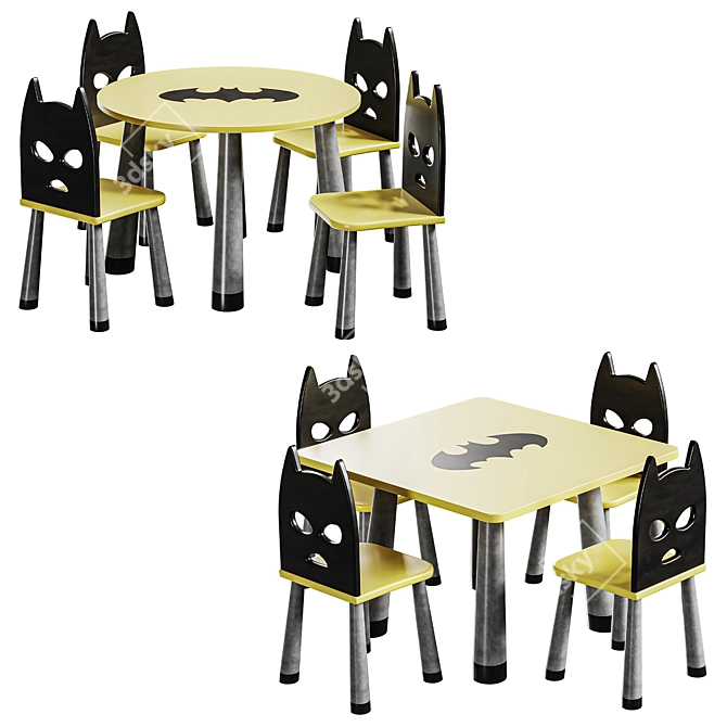 Batman Kids Table and Chair 3D model image 2