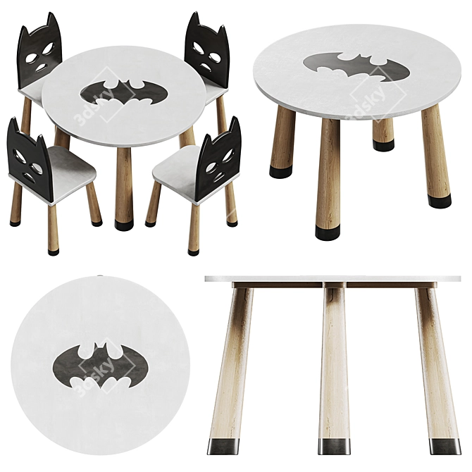 Batman Kids Table and Chair 3D model image 3