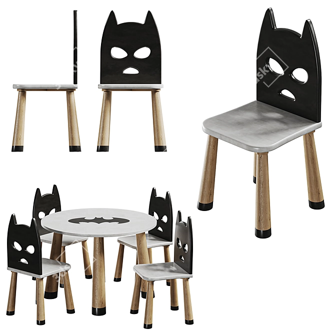 Batman Kids Table and Chair 3D model image 4