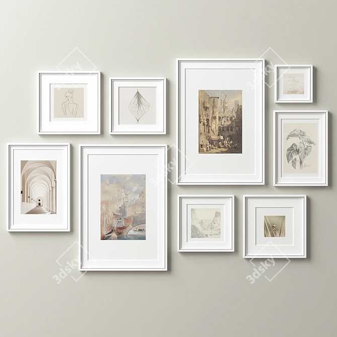 Assorted Picture Frames Set Collection 3D model image 7