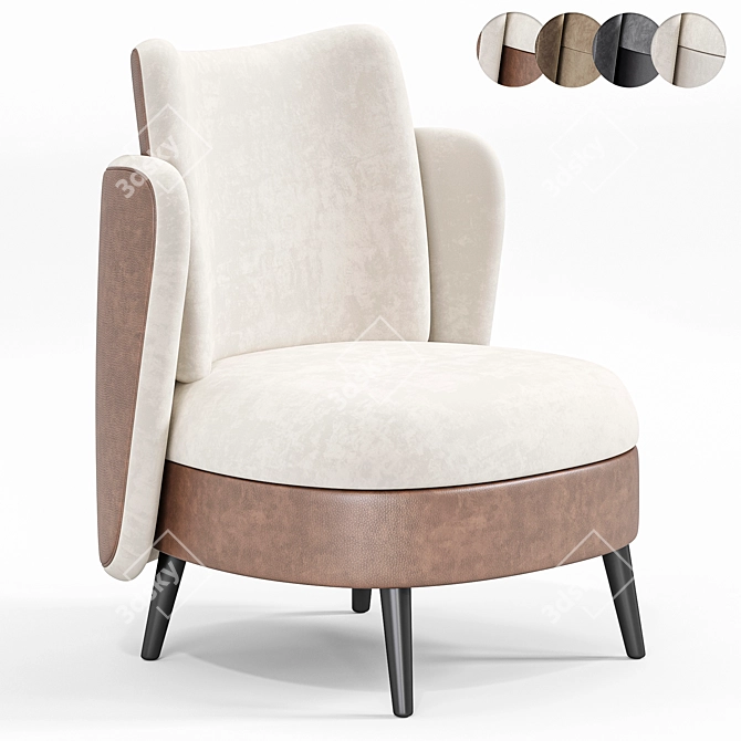 Contemporary Ched Armchair Design 3D model image 1