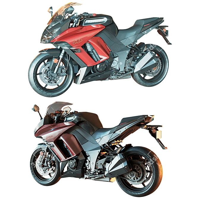 High-Quality Kawasaki Ninja 1000 3D Model 3D model image 1