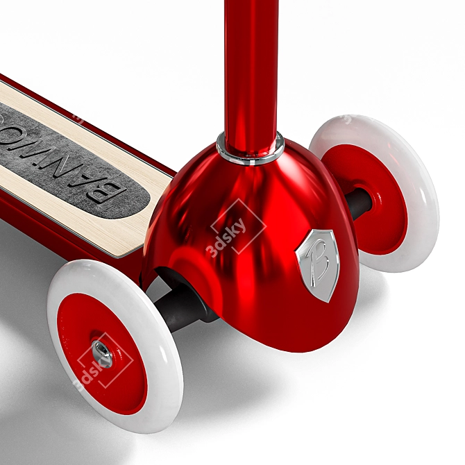 Urban Red Banwood Scooter 3D model image 5