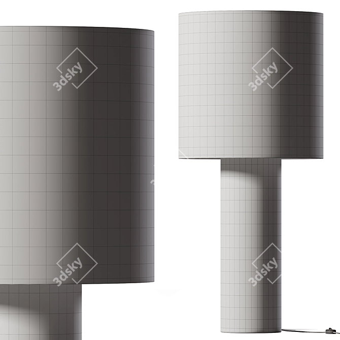 Modern Solid Metal Floor Lamp 3D model image 2