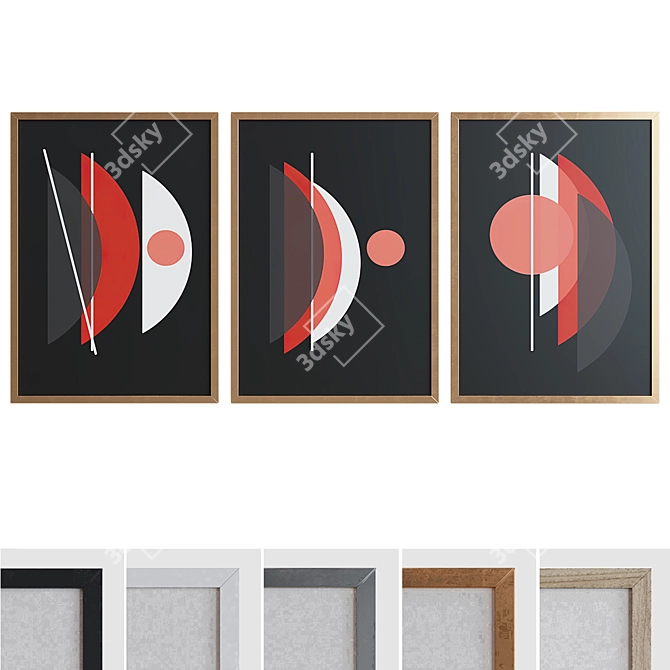 Modern Abstract Picture Frame Set 3D model image 1