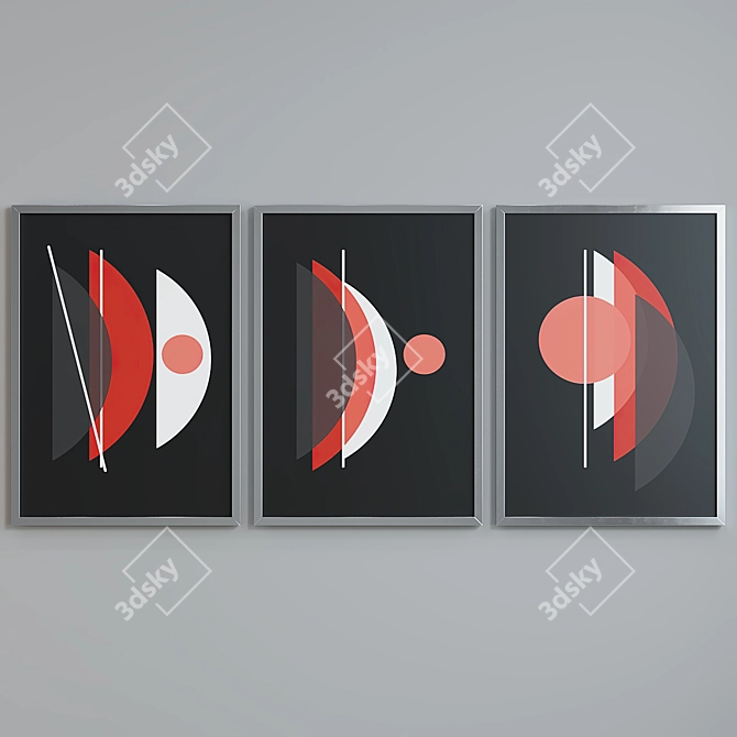 Modern Abstract Picture Frame Set 3D model image 5