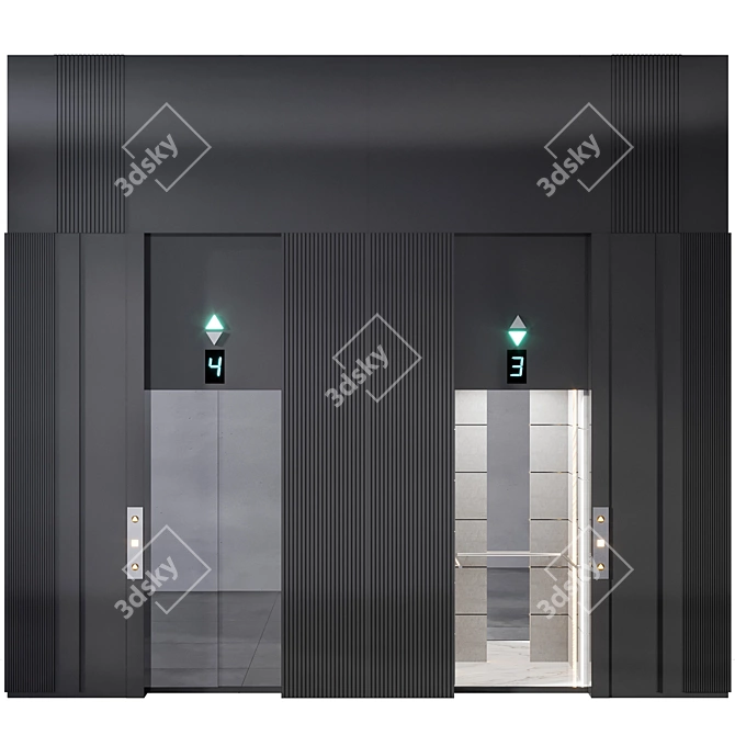 Modern Elevator 3D Model 3D model image 4