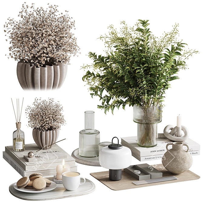 Elegant Decor Set H86 3D model image 1