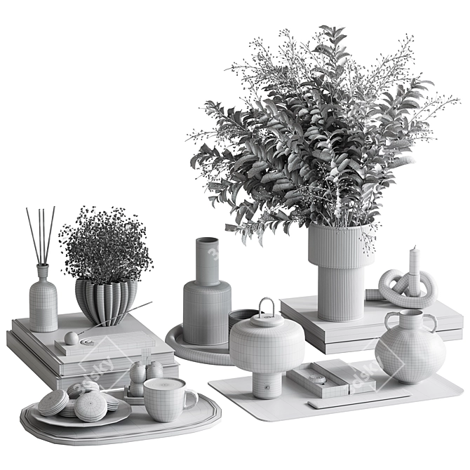 Elegant Decor Set H86 3D model image 7