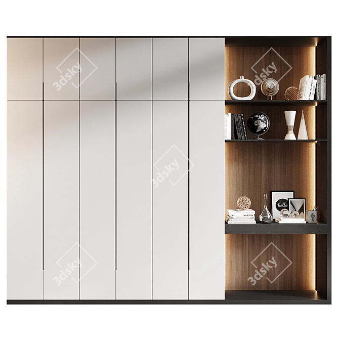 Modern Bookshelf Decor GHS-2524 3D model image 1